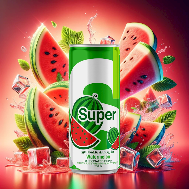 Picture of  SUPER SPARKLING DRINK WATERMELON 250ML - 24/CASE