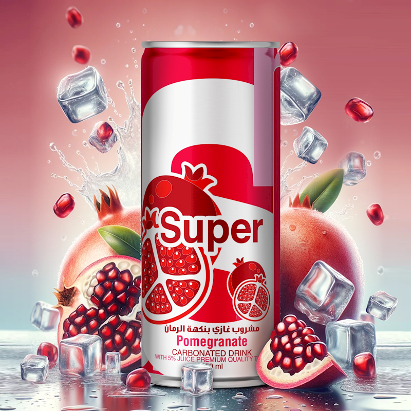 Picture of  SUPER SPARKLING DRINK POMEGRANATE 250ML X 24CASE